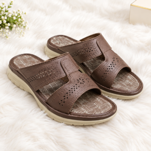 Women’s Brown Laser-Cut Wedge Sandals