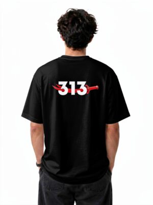 313 Badr Luxury Oversized Streetwear Graphic Tee – Black